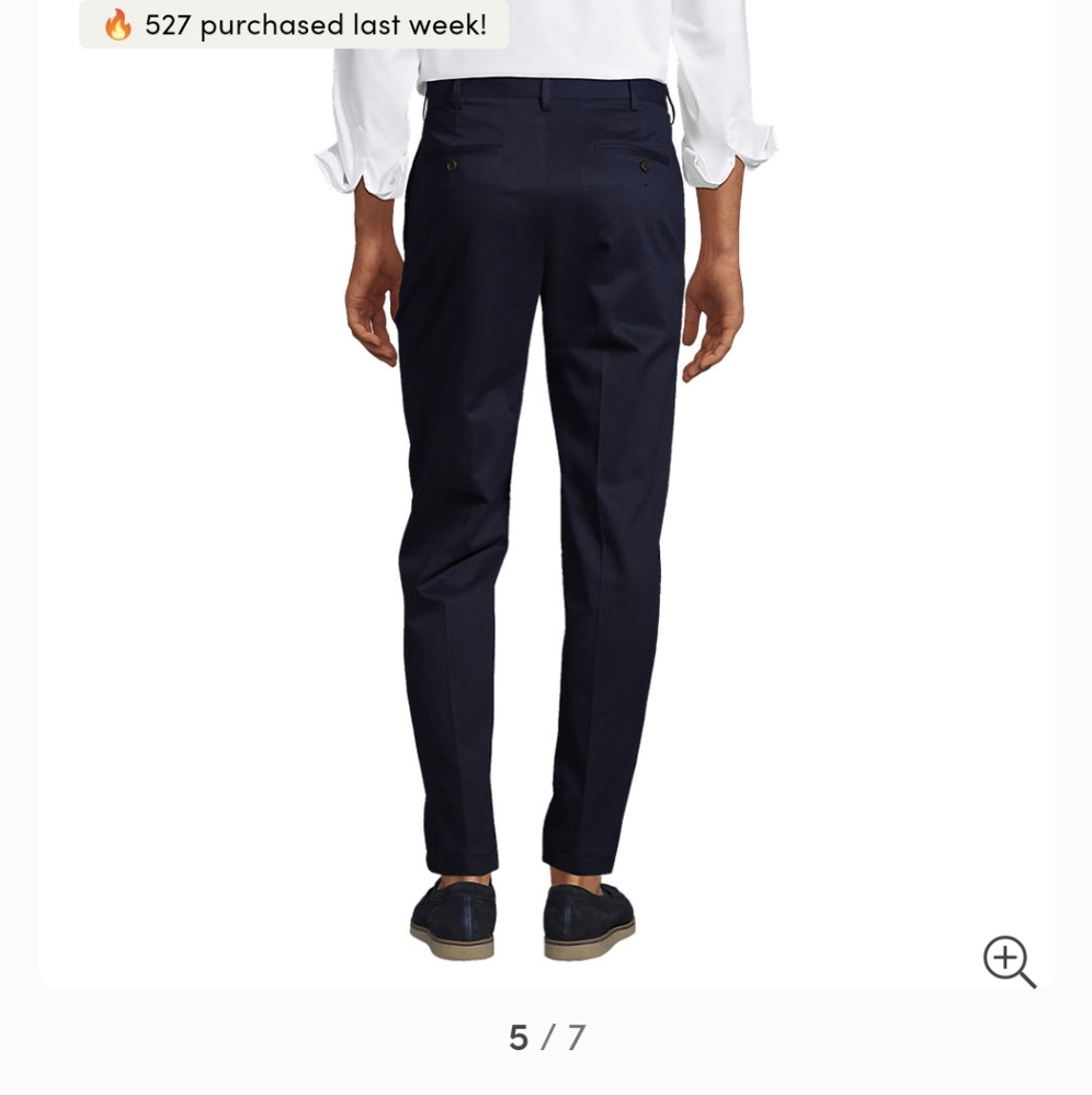 Men's Traditional Fit No Iron Chino Pants color navy - Picture 3 of 7